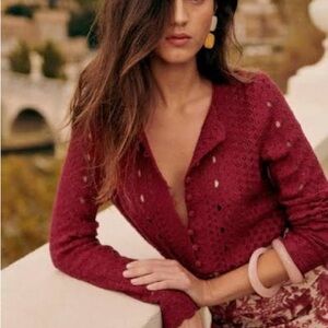 Sezane Noelia Cardigan Cherry